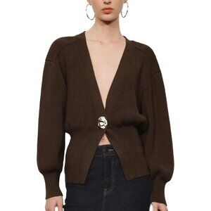 Women Knitted Cardigan V-Neck Long Sleeve Lightweight Button Down Outwear